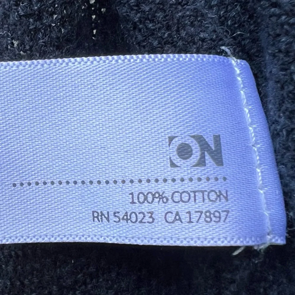 Old Navy black waffle knit fitted tie v-neck long sleeve 100% cotton t-shirt top - Picture 8 of 9